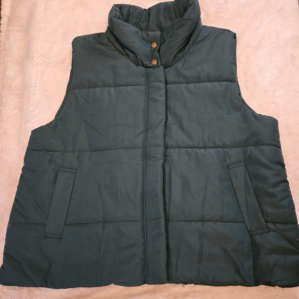 Perch Blu Pepper Dark Green Puffer Vest 1X
